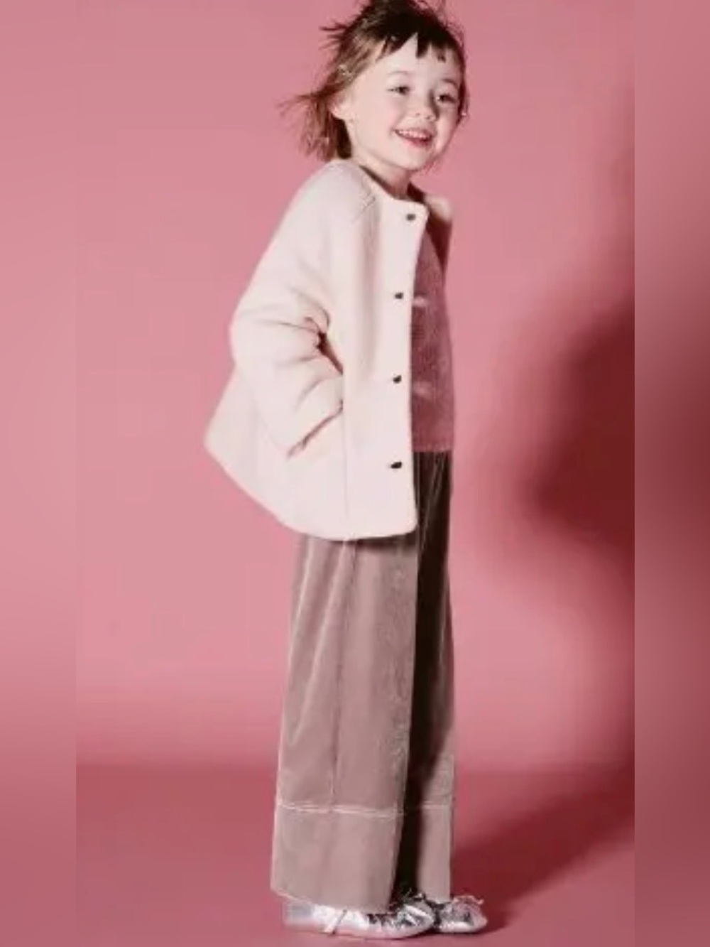 Zara Mauve Velvet Wide-Leg Pants
